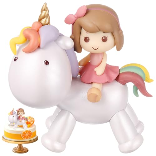 Gadpiparty Einhorn Mädchen Kuchen Topper Magische Einhörner Skulptur Geburtstag Kuchen Topper DIY Einhorn Ornament Dekor Dessert Zubehör für Mädchen Einhorn Thema Geburtstag Baby Shower Party von Gadpiparty