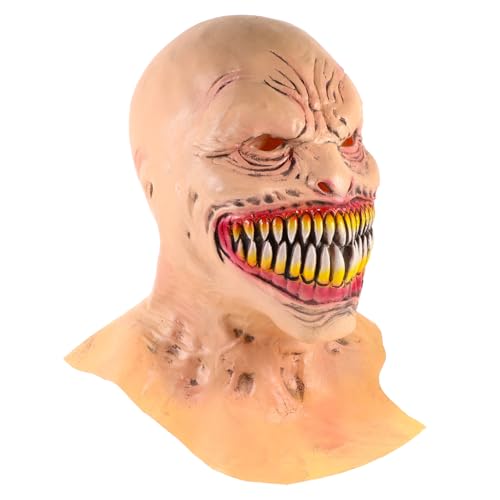 Gadpiparty Gruselige Halloween-Maske Lächelnde Dämonen Horrormaske Gruseliger Böser Geist Teufel Gruseliger Dämon Voller Kopf Latxe-Maske Gruseliges Kostüm Für Erwachsene Halloween Gruselige von Gadpiparty