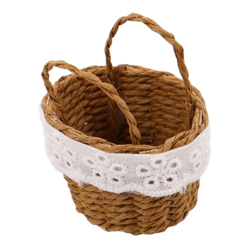 Gadpiparty Miniatur Handgeflochtener Korb aus Imitationsrattan Miniatur Blumentasche für Puppenhaus Handgefertigt Stabiler Mini-Korb für Puppen Szenen Mikro Landschafts-deko und Bastelbedarf Gadpiparty Miniatur Handgeflochtener Korb aus Imitationsrattan Miniatur Blumentasche für Puppenhaus Handgefertigt Stabiler Mini-Korb für Puppen Szenen Mikro Landschafts-deko und Bastelbedarf von Gadpiparty