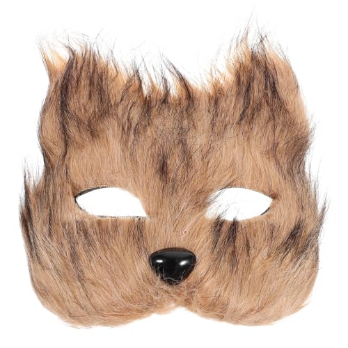 Gadpiparty Therian-Maske Halloween-Maske Kunstfuchs-Maske Ausgefallenes Kleid Augenmaske Maske Gesichtsmaske Maske Für Tier-Halloween-Kostüm Requisite – Hellbraun von Gadpiparty