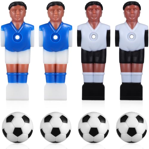 Gadpiparty Tischfußball-Tischspielset 4 Tischfußballspieler Und 4 Ersatzkugeln Tischfußball Tischfußball Herren-Kickerzubehör Tischfußballfiguren Mit Bällen von Gadpiparty