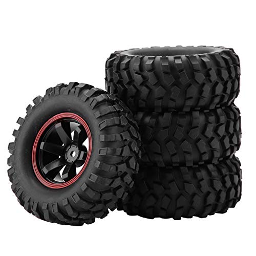 Gaeirt 4 Stück 1/10 Crawler Reifen RC-Reifen, 96mm RC-Autoreifen aus Gummi Radreifen Mit Naben, 12 Mm Sechskant, Schaumstoffeinlagen, RC Autoreifen Für 1:10 RC Crawler Offroad Truck Car von Gaeirt