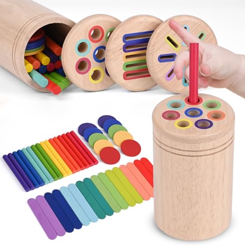 Gaethra Montessori Spielzeug ab 1 2 3 Jahre, Baby Spielzeug Holz, Farbe Form Sortierspiel Baby Motorikspielzeug mit Aufbewahrungstasche für Mädchen und Jungen ab 1 2 3 Jahr (3 In 1) Gaethra Montessori Spielzeug ab 1 2 3 Jahre, Baby Spielzeug Holz, Farbe Form Sortierspiel Baby Motorikspielzeug mit Aufbewahrungstasche für Mädchen und Jungen ab 1 2 3 Jahr (3 In 1) von Gaethra