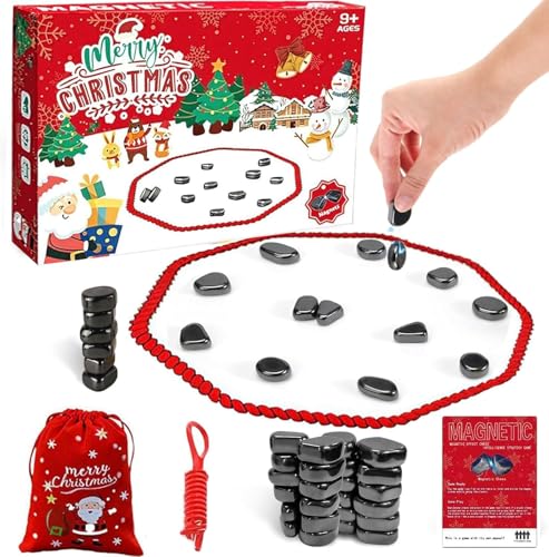 2024 New Magnetisches Schachspiel Set, Festliches Strategie-Brettspiel, Mit 20 Magnetischen Steinen, Neue Familien-Weihnachtsfeierspiel-Edition (A) von Gahwa