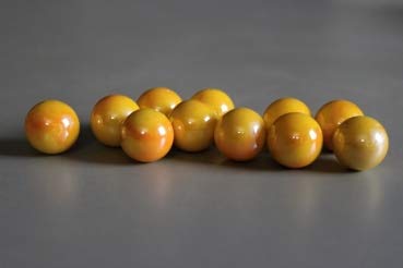 Gaide und Petersen 25 Murmeln Gelbe Perle 16mm gelb glänzend, Glaskugel, Kugel aus Glas (GS12b) von Gaide und Petersen