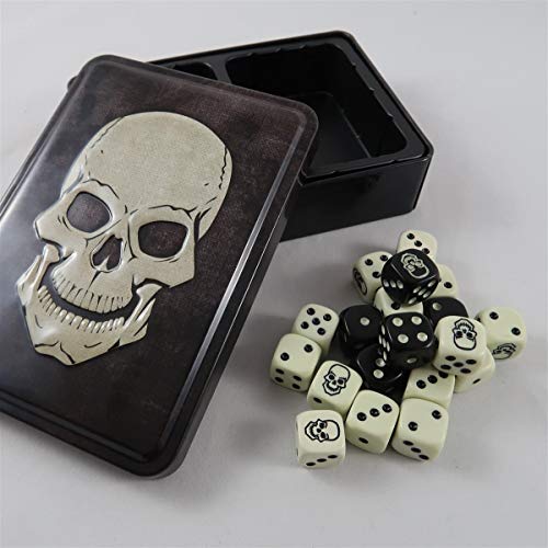 Gale Force Nine - Skull Dice Tin (20 Dice) Totenkopf Würfel (GFG003) von Gale Force Nine