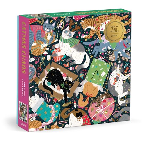 Catmas Chaos 500 Piece Foil Puzzle Catmas Chaos 500 Piece Foil Puzzle von Galison