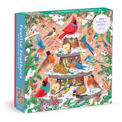 Festive Feathers 500 Piece Foil Puzzle Festive Feathers 500 Piece Foil Puzzle von Galison