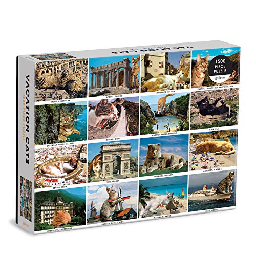 Galison 9780735369504 Vacation Cats 1500 Piece Puzzle von Galison