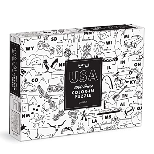 Galison 9780735373181 Maptote USA Colour-in 1000 Piece Puzzle von Galison