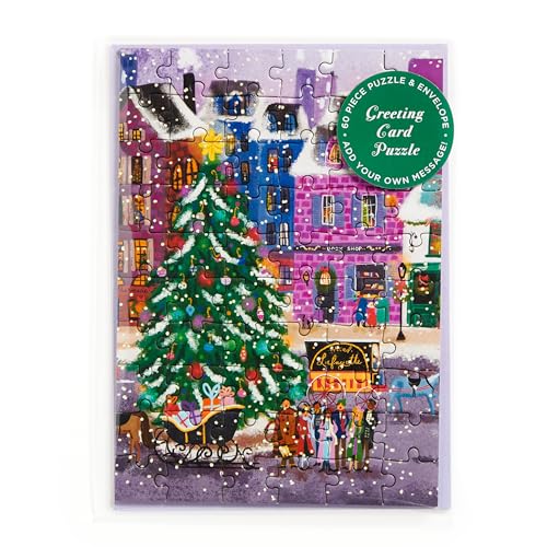 Galison 9780735382824 Joy Laforme Christmas Square Greeting Card Puzzle Kartenpuzzle, Weihnachtsplatz von Galison