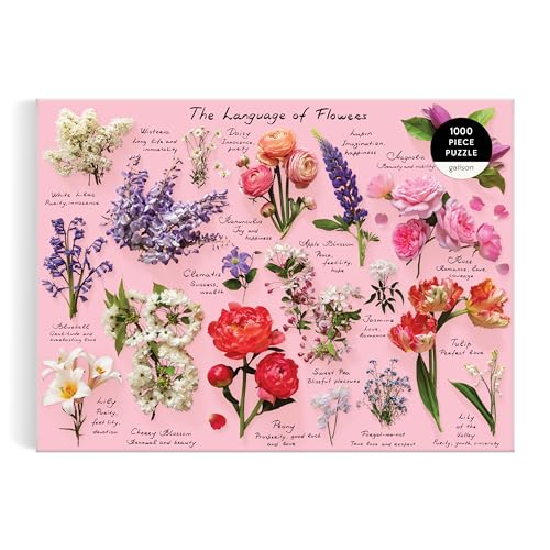 Galison 9780735379275 Sprache der Blumen – 1000-teiliges Puzzle mit einem Glossar von Frühlings-und Sommerblüten mit zugeschriebenen Bedeutungen, Mehrfarbig von Galison