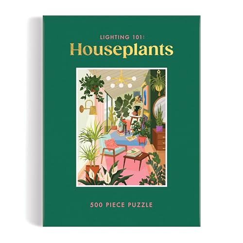 Galison 9780735377950 Lighting 101: Houseplants 500 Piece Book Puzzle 500-teiliges Buchpuzzle, Zimmerpflanzen von Galison