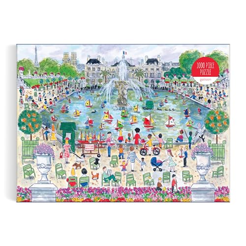 Galison 0735381544 Springtime In Paris – 1000 Teile Michael Storrings Puzzle mit dem dekorativen Grand Bassin Pond im Frühling, Florale Farbtöne von Galison