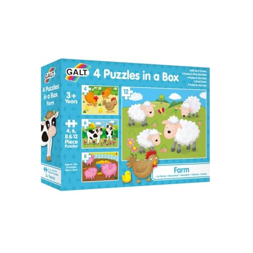 Galt Toys, 4 Puzzles in a Box - Farm, Ages 3 Plus Years von Galt