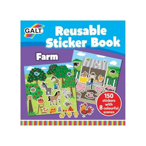 Galt Toys, Reusable Sticker Book - Farm, Sticker Books, Ages 3 Years Plus von Galt