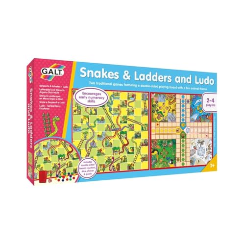 Galt Toys, Snakes & Ladders and Ludo, Classic Board Game, Ages 3 Years Plus, 2-4 Players von Galt