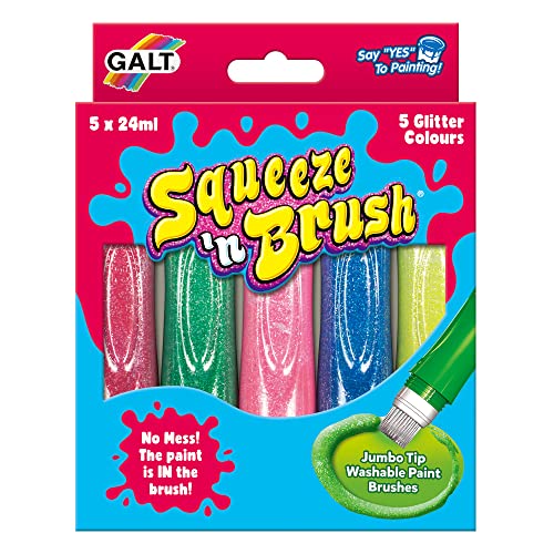 Galt Toys, Squeeze 'n Brush - 5 Glitter Colours, Brush Tipped Paint Pens, Ages 3 Years Plus Galt Toys, Squeeze 'n Brush - 5 Glitter Colours, Brush Tipped Paint Pens, Ages 3 Years Plus von Galt