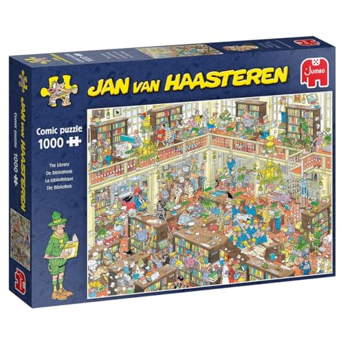 Jan van Haasteren - Die Bibliothek – ab 12 Jahren – 1000 Teile Puzzle - Comic Puzzle von Jan van Haasteren