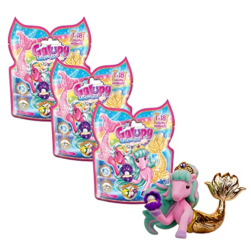 GALUPY MERMAID 3er Pack - Einhorn Spielzeug mit Meerjungfrauenflosse , 3x Einhorn Figuren mit Swarovski Kristall , 18 verschiedene Einhorn Figuren zum Sammeln GALUPY MERMAID 3er Pack - Einhorn Spielzeug mit Meerjungfrauenflosse , 3x Einhorn Figuren mit Swarovski Kristall , 18 verschiedene Einhorn Figuren zum Sammeln von Galupy