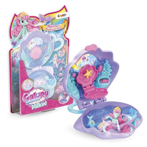 Galupy Mermaid In My Pocket - 1x Einhorn Figur mit Meerjungfrauenflosse , klappbares Mini-Spielset mit Einhornfigur - Einhorn Spielzeug Mädchen von Galupy