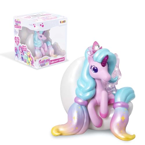 Galupy Rainbow Unicorn Collector Edition Dreamy - Einhorn Spielzeug zu Sammeln, Einhorn Figuren mit Glitzerflügeln & Swarovski Kristal, Rosa & Blau von Galupy