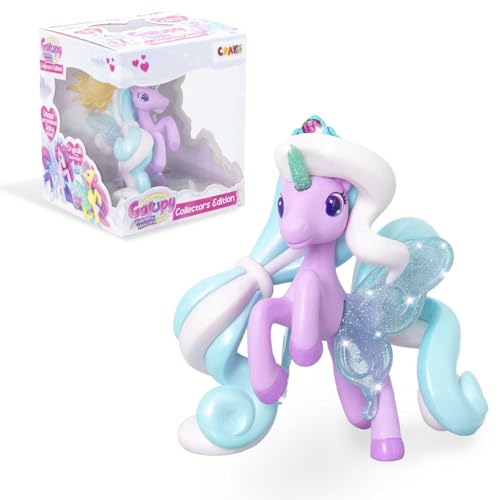 Galupy Rainbow Unicorn Collector Edition Sunny - Einhorn Spielzeug zu Sammeln, Einhorn Figuren mit Glitzerflügeln & Swarovski Kristal von Galupy