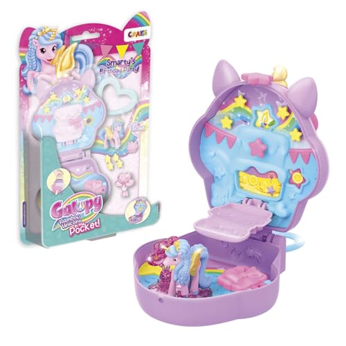 Galupy Rainbow Unicorn In My Pocket - Einhorn Spielzeug zu Sammeln , klappbares Mini-Spielset mit Einhornfigur und Karussell von Galupy