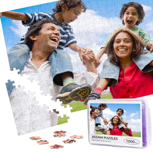 Personalisiertes Puzzle, individuelle Puzzles aus Fotos, 300/500/1000 Teile, personalisiertes Holz-Puzzle, Geschenke für Erwachsene, Kinder, Freunde, Familie, Weihnachten, Hochzeit, Abschlussfeier von Gamanor