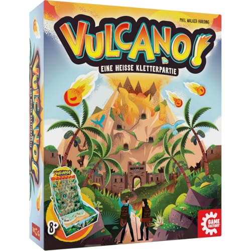 Game Factory 646065 Vulcano, actionreiches Familienspiel, Kletterspiel, Gesellschaftsspiel, Brettspiel für Erwaschene und Kinder ab 8 Jahren von Game Factory