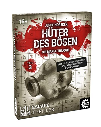 Game Factory 646289 50 Clues, Hüter des Bösen, Teil 3, Escape-Thriller zum Mitspielen und Rätseln, Exitgame, Rätselspiel, Krimispiel, 2. Staffel: Maria-Trilogie Game Factory 646289 50 Clues, Hüter des Bösen, Teil 3, Escape-Thriller zum Mitspielen und Rätseln, Exitgame, Rätselspiel, Krimispiel, 2. Staffel: Maria-Trilogie von Game Factory