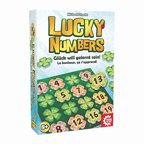 Game Factory 646307 Lucky Numbers, Legespiel für Erwachsene und Kinder ab 8 Jahren, Familienspiel, für 1-4 Spieler, Weiß von Game Factory