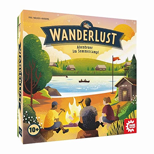 Game Factory 646313 Wanderlust, Abenteuer im Sommercamp, Familienspiel ab 10 Jahren, für 2 bis 4 Spieler, Deckbuilding, Brettspiel von Game Factory