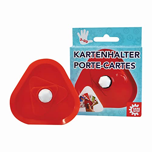 Game Factory 646198 Kartenhalter, sicherer Halt für Spielkarten, für Erwachsene und Kinder ab 3 Jahren, Rot von Game Factory