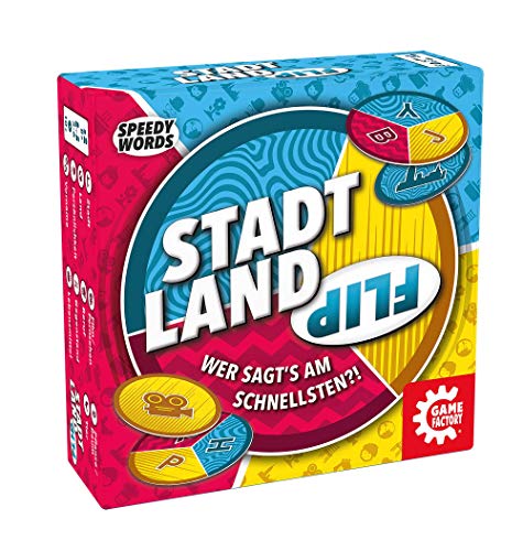 Stadt Land Flip, das superschnelle Wortspiel für Freunde und Familie, Spiel für Kinder ab 8 Jahren, Reisespiel in der praktischen Kartonbox, Speedy Words von Game Factory