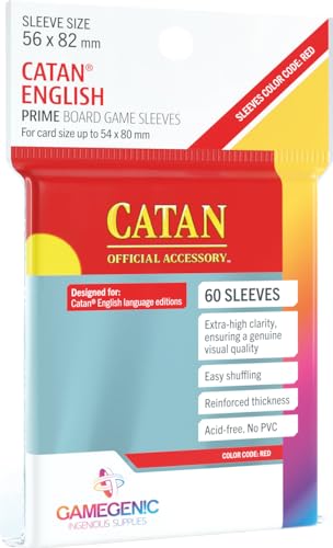 Gamegenic, PRIME Catan-Sized Sleeves, Sleeve color code: Red von Asmodee