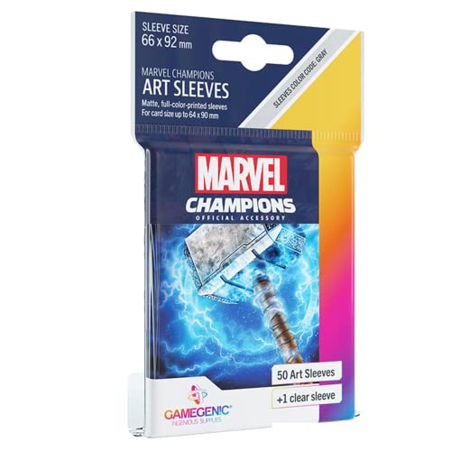 Gamegenic, Marvel Champions Sleeves - Thor, Sleeve Color Code: Gray Gamegenic, Marvel Champions Sleeves - Thor, Sleeve Color Code: Gray von Gamegenic
