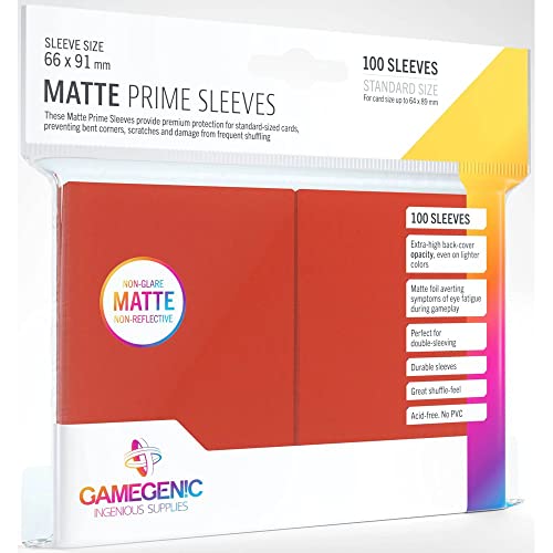 Gamegenic, Matte PRIME Sleeves Red, Sleeve color code: Gray von Gamegenic