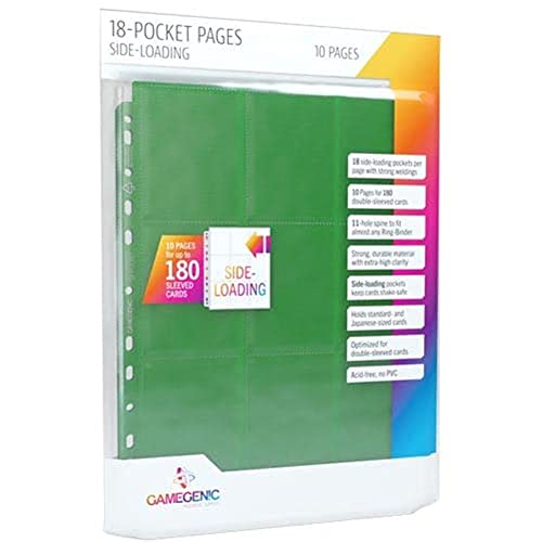 Gamegenic, Sideloading 18-Pocket Pages, 10 Stück pro Packung, Green von Gamegenic