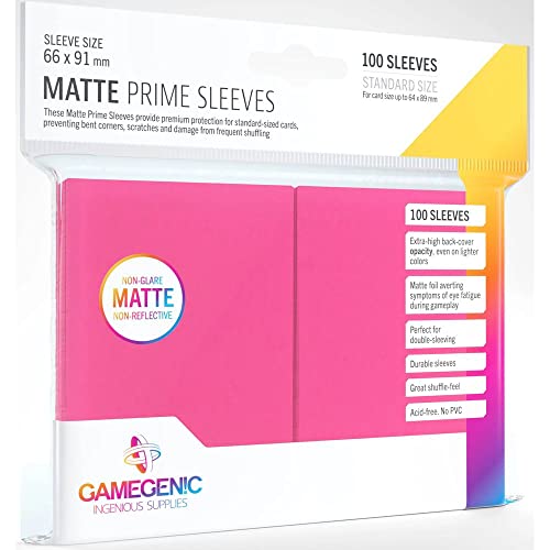 Gamegenic GGS11036ML Matte Prime Sleeves (100-Pack), Pink von Gamegenic