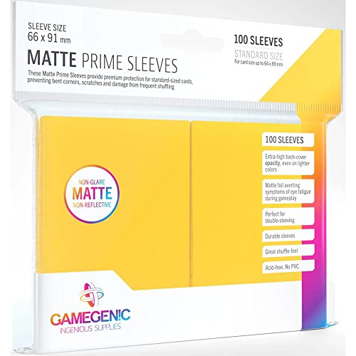 Gamegenic GGS11032ML Matte Prime Sleeves (100-Pack), Yellow von Gamegenic