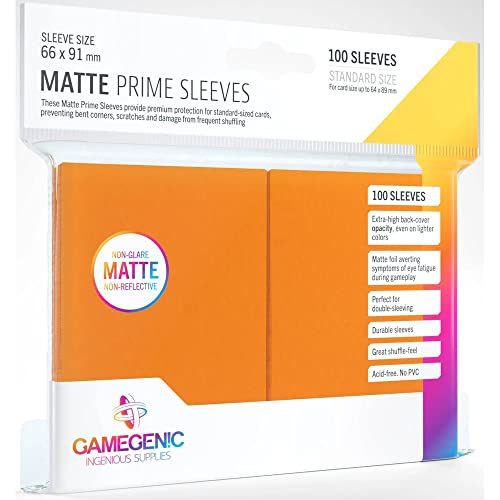 Gamegenic GGS11035ML Matte Prime Sleeves (100-Pack), Orange von Gamegenic