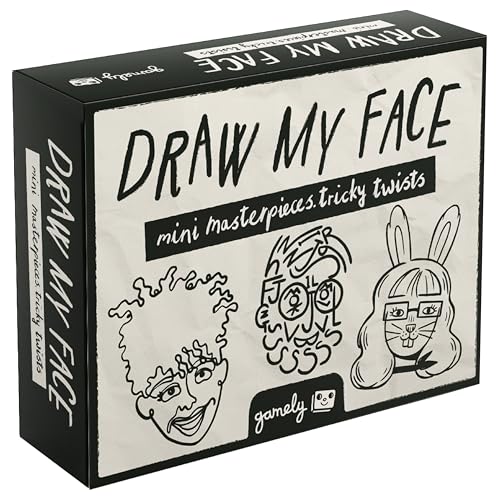 Draw My Face: Das Taschenspiel mit 60 Sekunden Portraits mit schwierigen Drehungen, super lustiges Zeichenspiel für die Familie für Erwachsene, Jugendliche und Kinder von Gamely