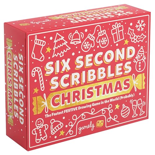 Six Second Scribbles Christmas: das rasch schnelle, fantastisch festliche Zeichenspiel | Das beste Familien-Partyspiel für Kinder, Jugendliche & Erwachsene | Alter 8+ | 3-8 Spieler von Gamely