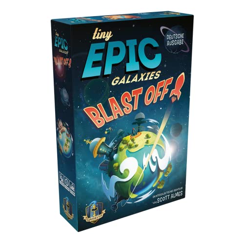 Gamelyn Games | Tiny Epic: Galaxies Blast Off! | Familienspiel | Würfelspiel | 2-4 Spieler | Ab 9+ Jahren | 30+ Minuten | Deutsch von Asmodee