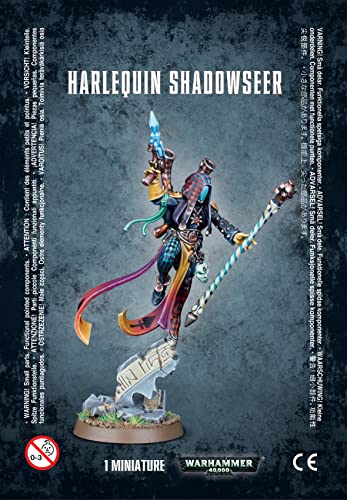 Games Workshop 99070111002 40.000-Aeldari Warhammer 101.6 cm Harlekin Shadowseer Actionfigur, Schwarz, M von Games Workshop