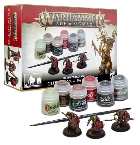 Games Workshop Age of Sigmar Orruk Warclans Gutrippaz and Paint Set AoS Malset von Games Workshop