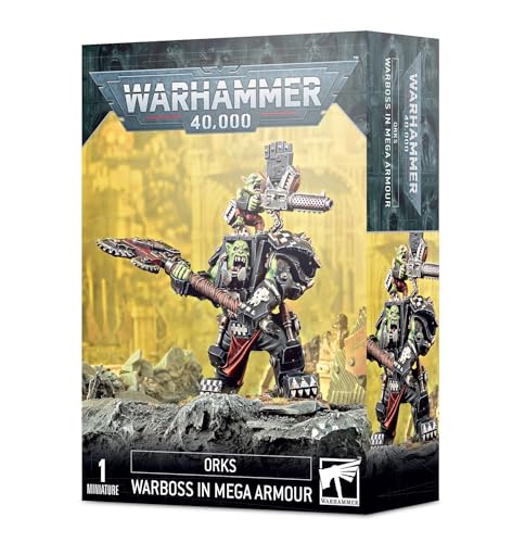 Games Workshop - Warhammer 40.000 - Orks: Ork Warboss in Mega Armour, Schwarz von Games Workshop