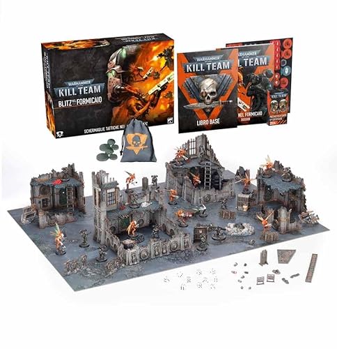 Miniatur aus Kunststoff, neue Edition Kill Team Hivestorm Blitz Im Ameisenhaufen in italienischer Warhammer 40000 40K mit Wundindikatoren, mit 11 Tempestus Aquilon und 11 Vespid Alacuminata von Games Workshop