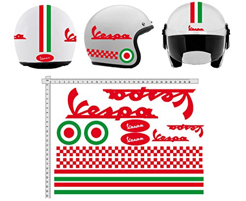 Aufkleber Helmet CASCO Kit VESPA ROSSO ROT ITALIA Helm VINY POLISHED von GamesMonkey